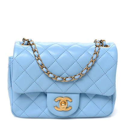 Chanel Lambskin Quilted Mini Pearl Crush Flap Light Blue 1 of 9