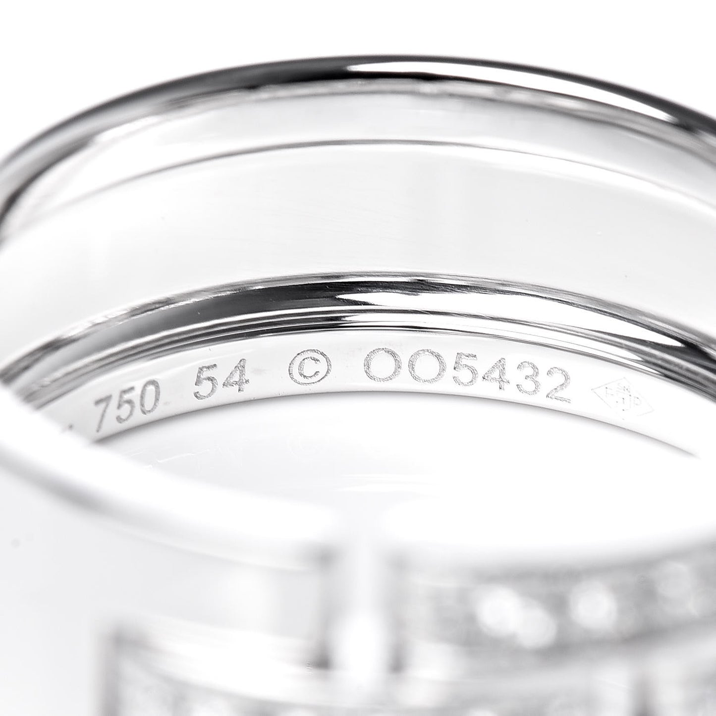 18K White Gold Diamond Maillon Panthere Band Ring 54 6.75