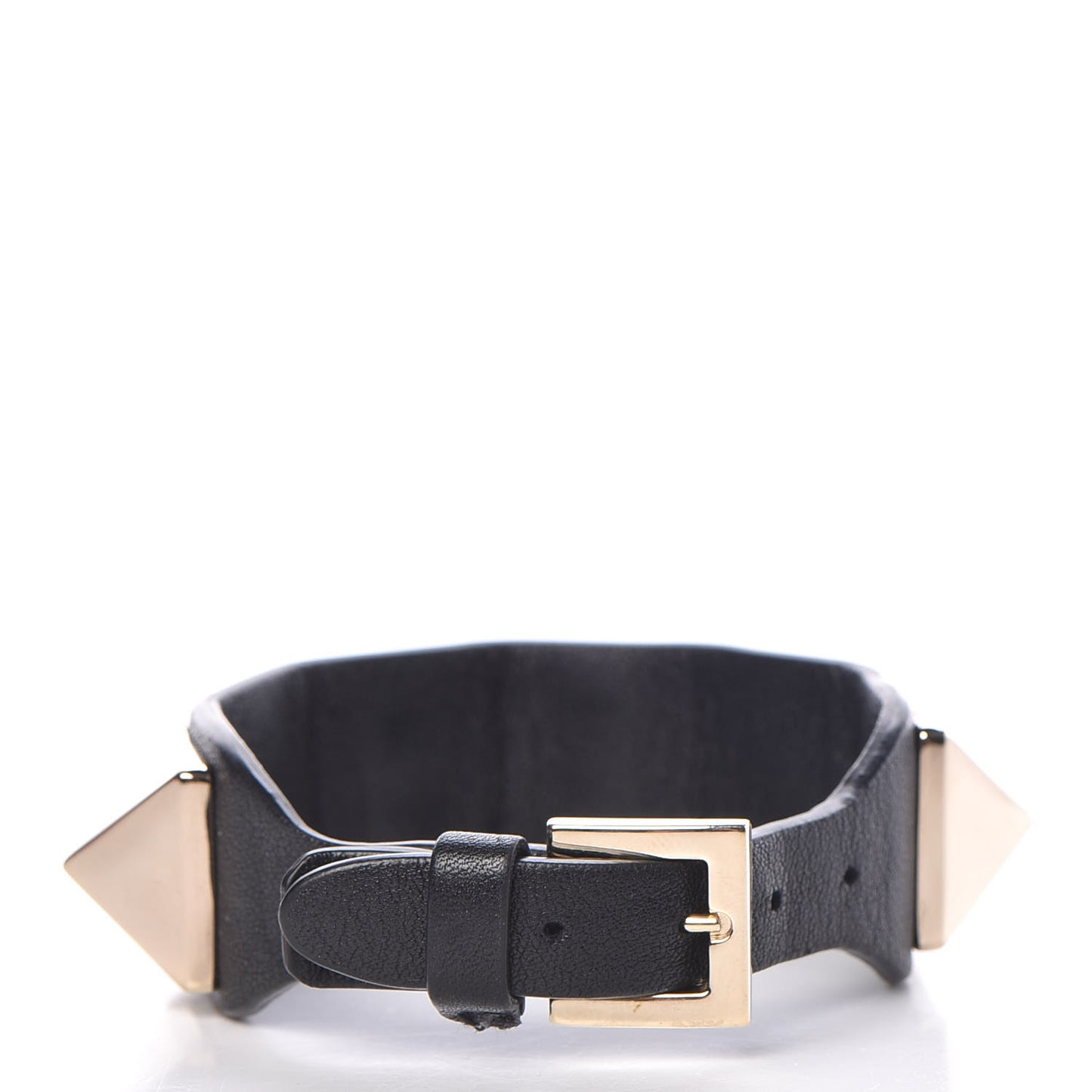 Calfskin Macro Rockstud Bracelet Black