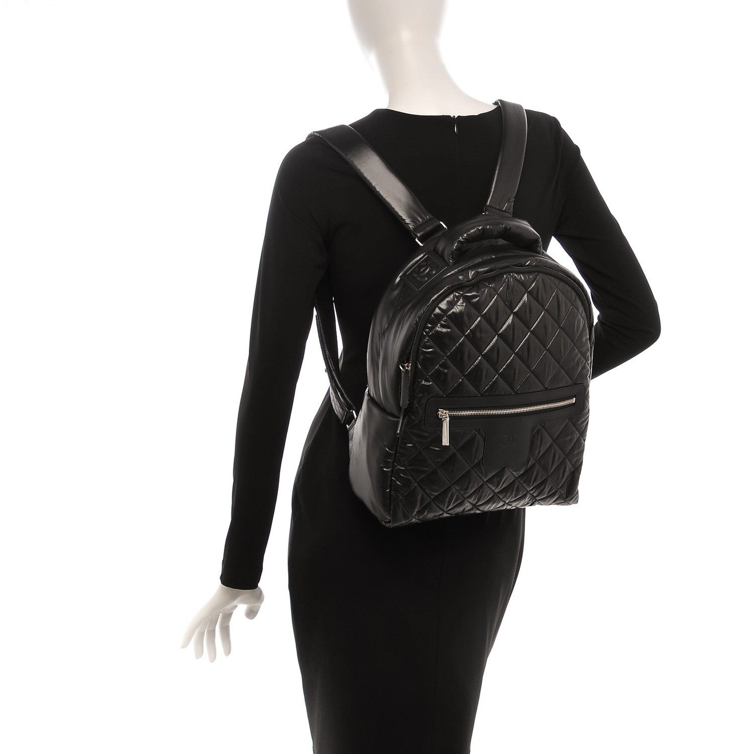 Chanel Nylon Quilted Coco Cocoon Backpack Black 2 of 8