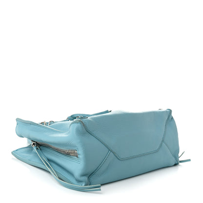 Balenciaga Supple Calfskin Papier Mini A4 Zip Around Tote Bleu Caraibes 5 of 12