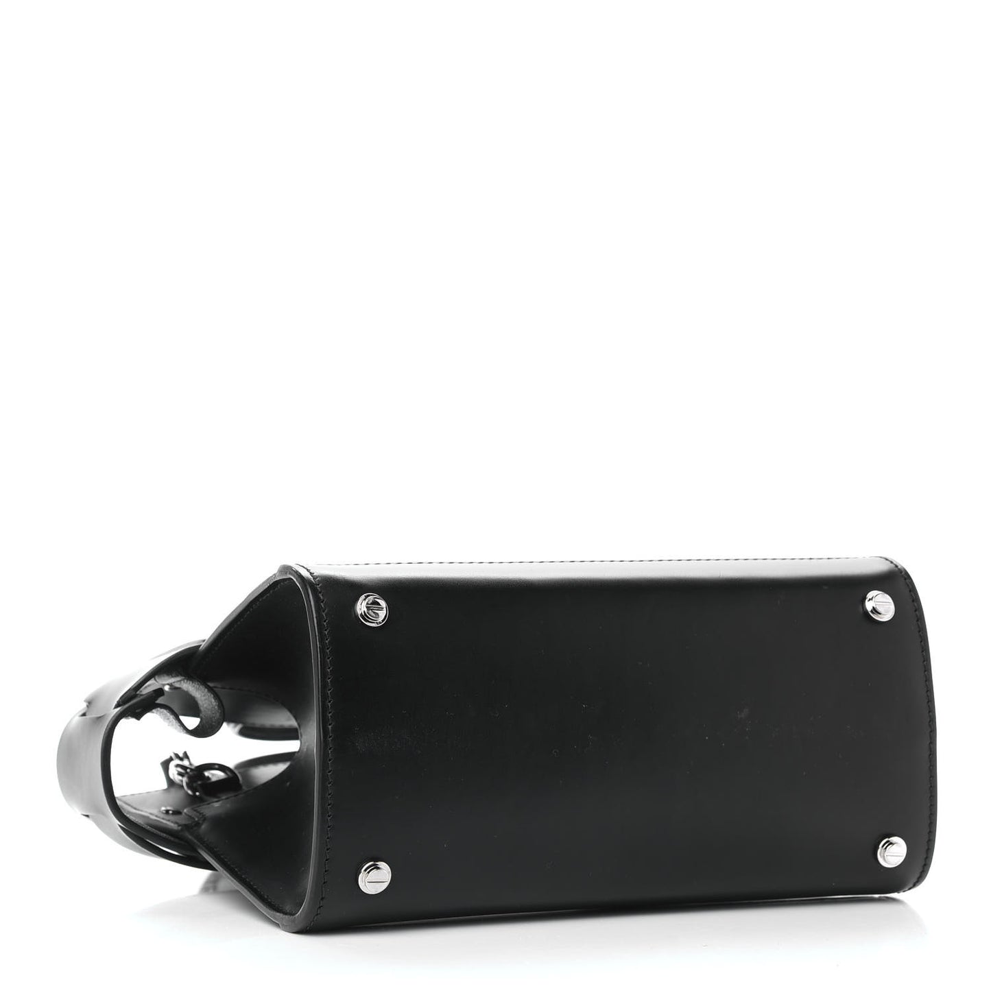 Smooth Calfskin Mini Horizon Satchel Black