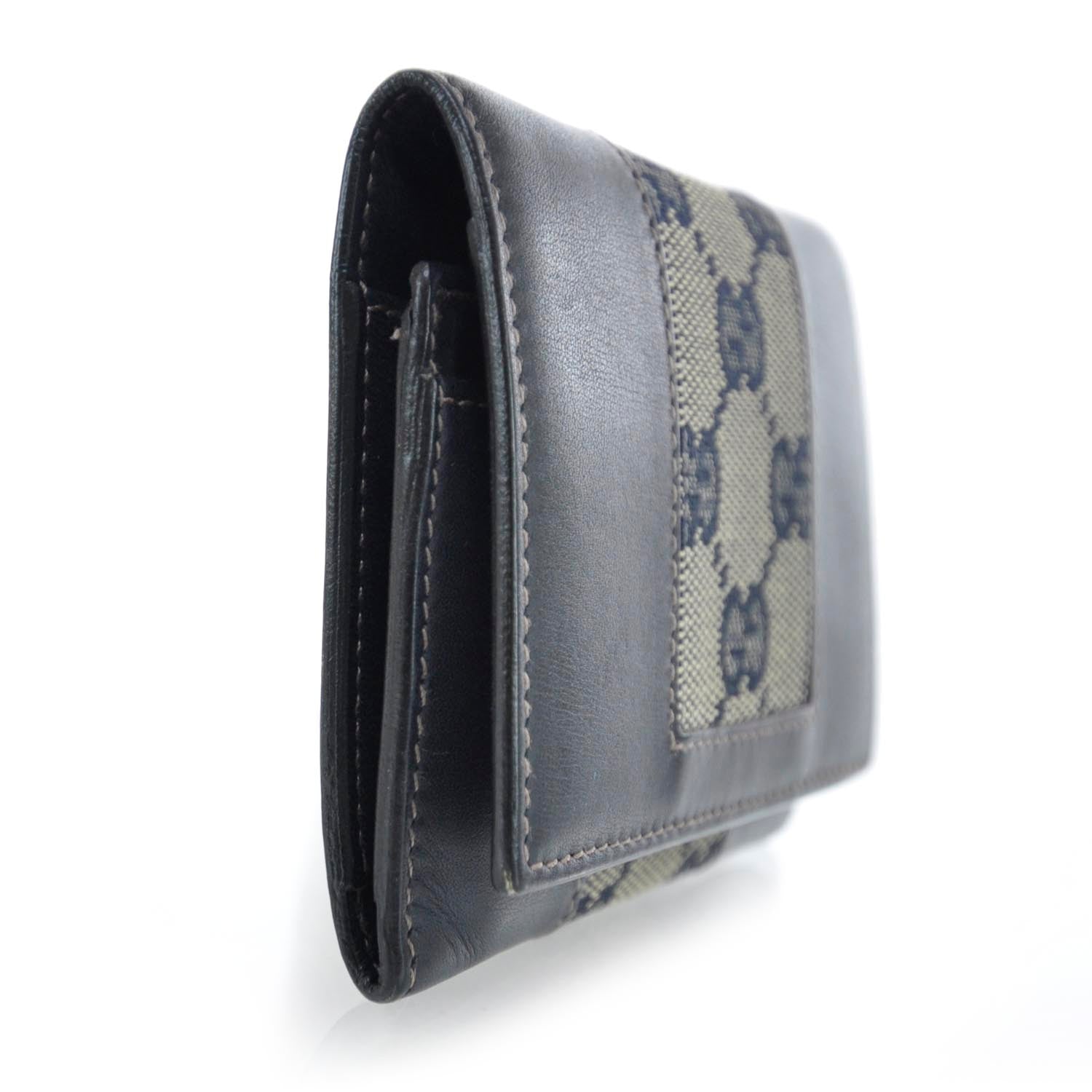 Gucci Monogram Web Compact Wallet Navy 4 of 10