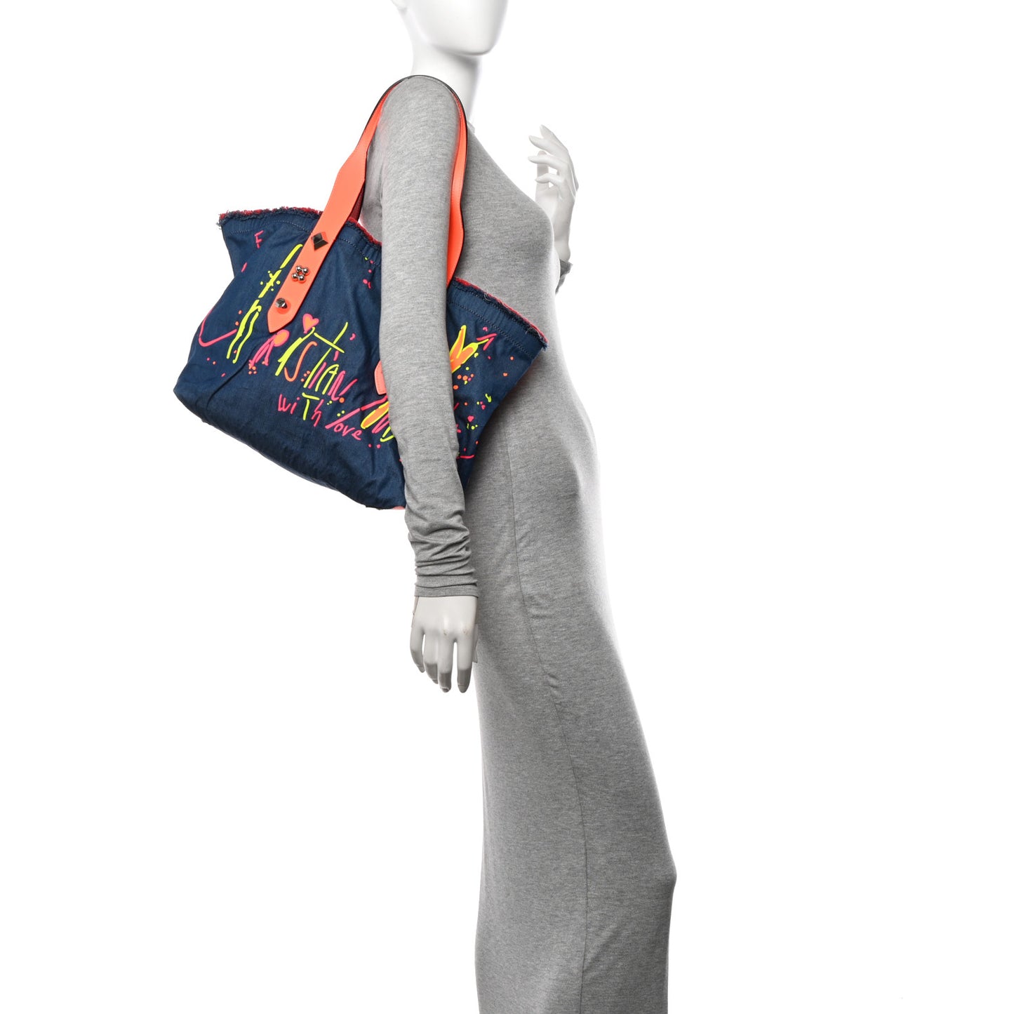 Denim Frangibus Printed Tote Blue Multicolor