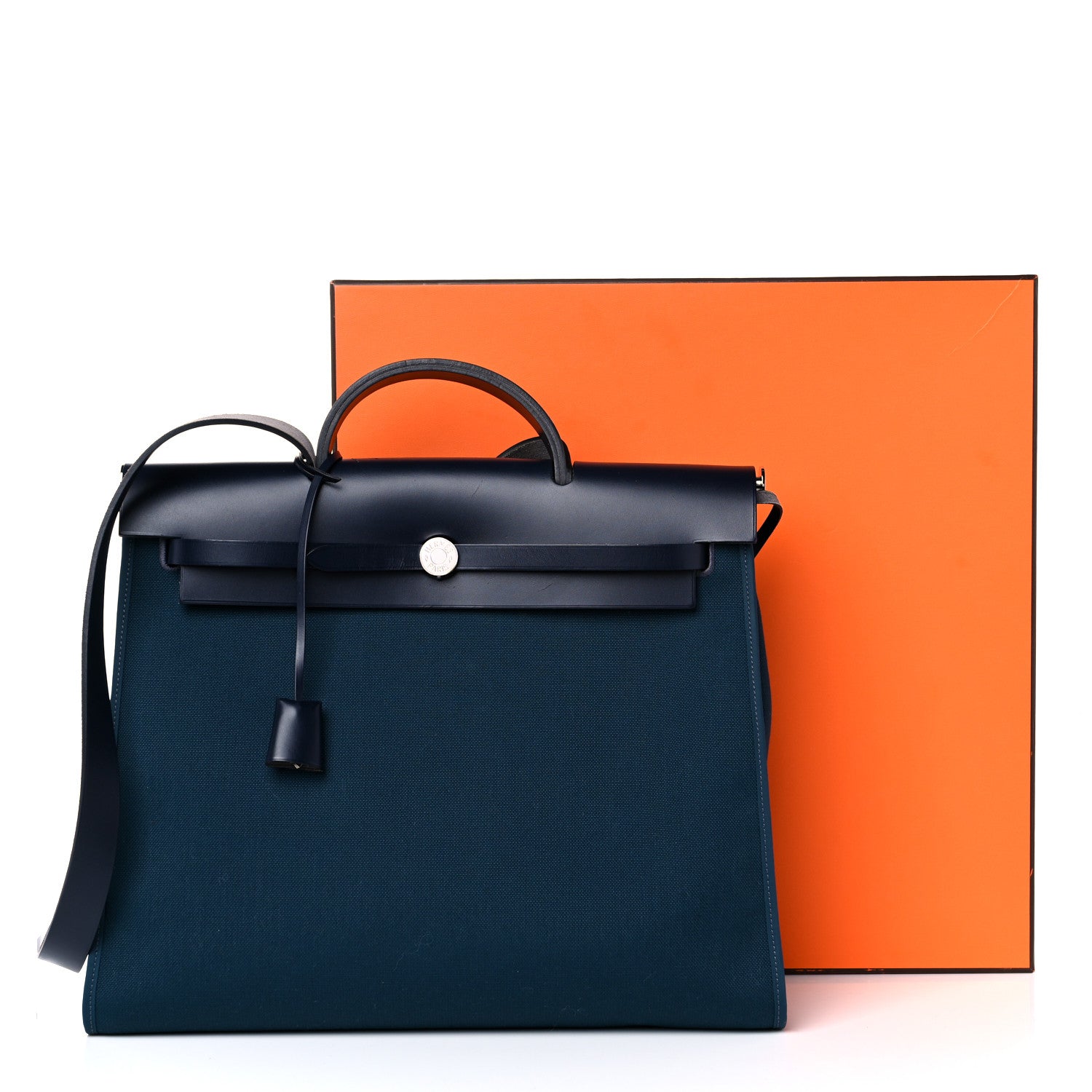 Hermes Toile Vache Hunter Herbag Zip 39 MM Bleu Ocean Bleu Indigo 15 of 15