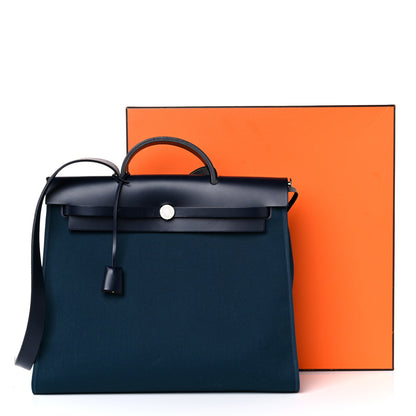 Hermes Toile Vache Hunter Herbag Zip 39 MM Bleu Ocean Bleu Indigo 15 of 15