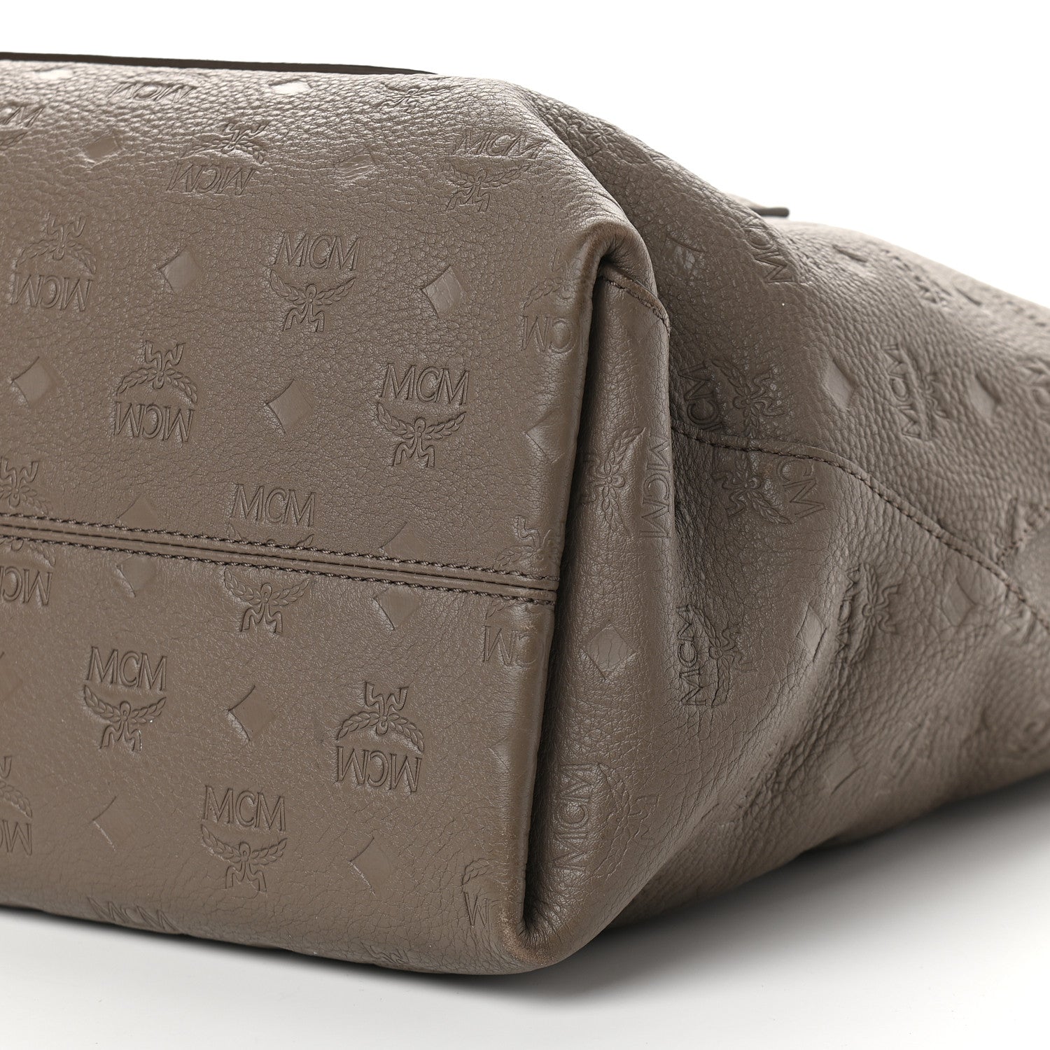 MCM Calfskin Ottomar Monogram Medium Klara Hobo Taupe 8 of 9