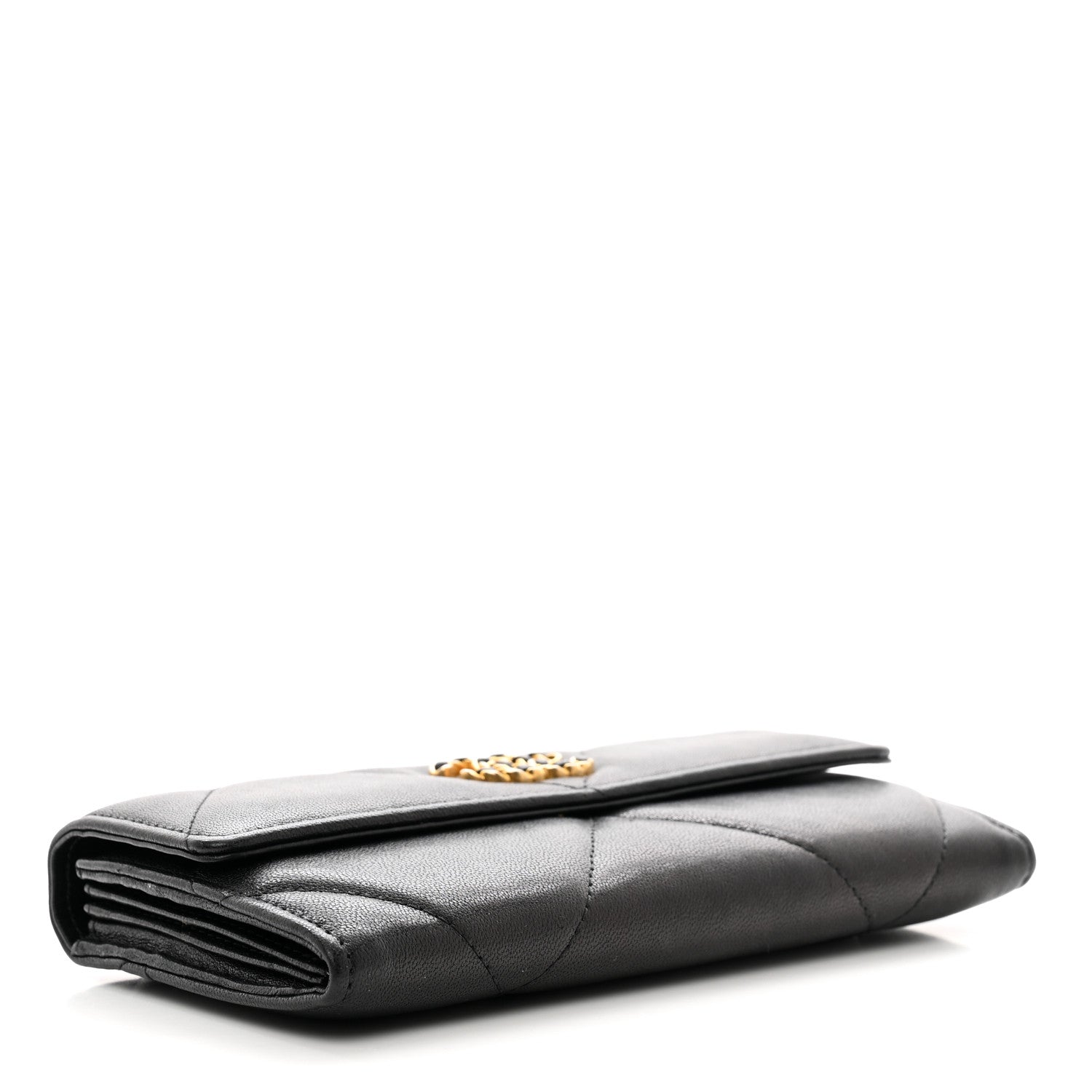 Chanel Lambskin Quilted Chanel 19 Flap Wallet Black 4 of 9