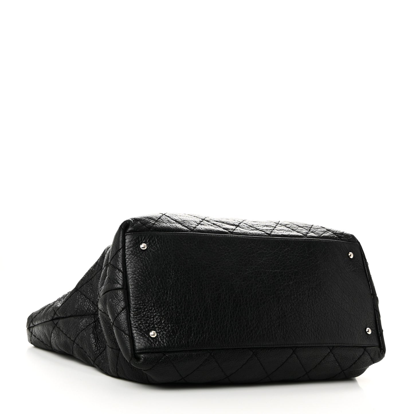 Glazed Calfskin Large On The Road Tote Black