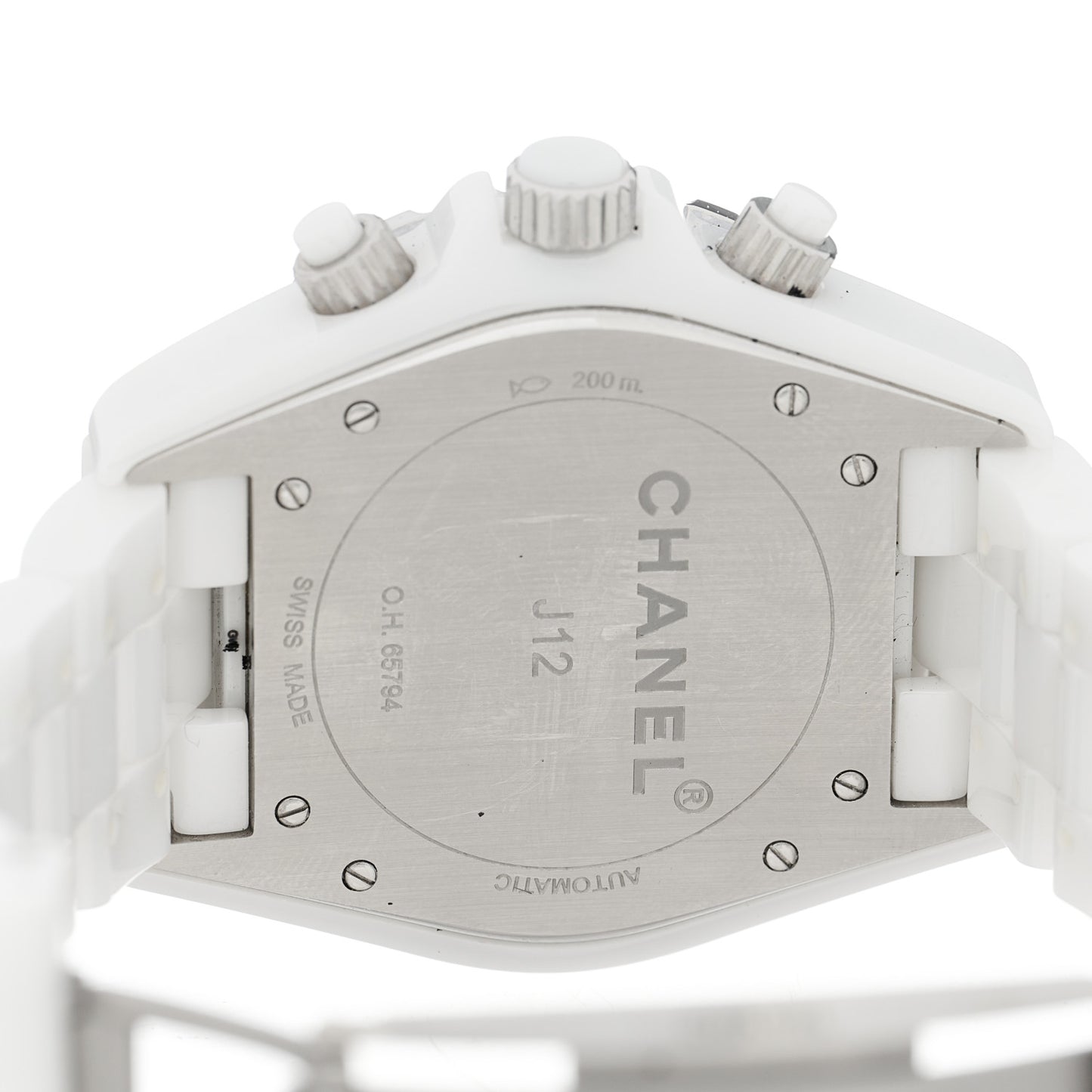 Stainless Steel Ceramic Diamond 41mm J12 Chronograph Automatic Watch White
