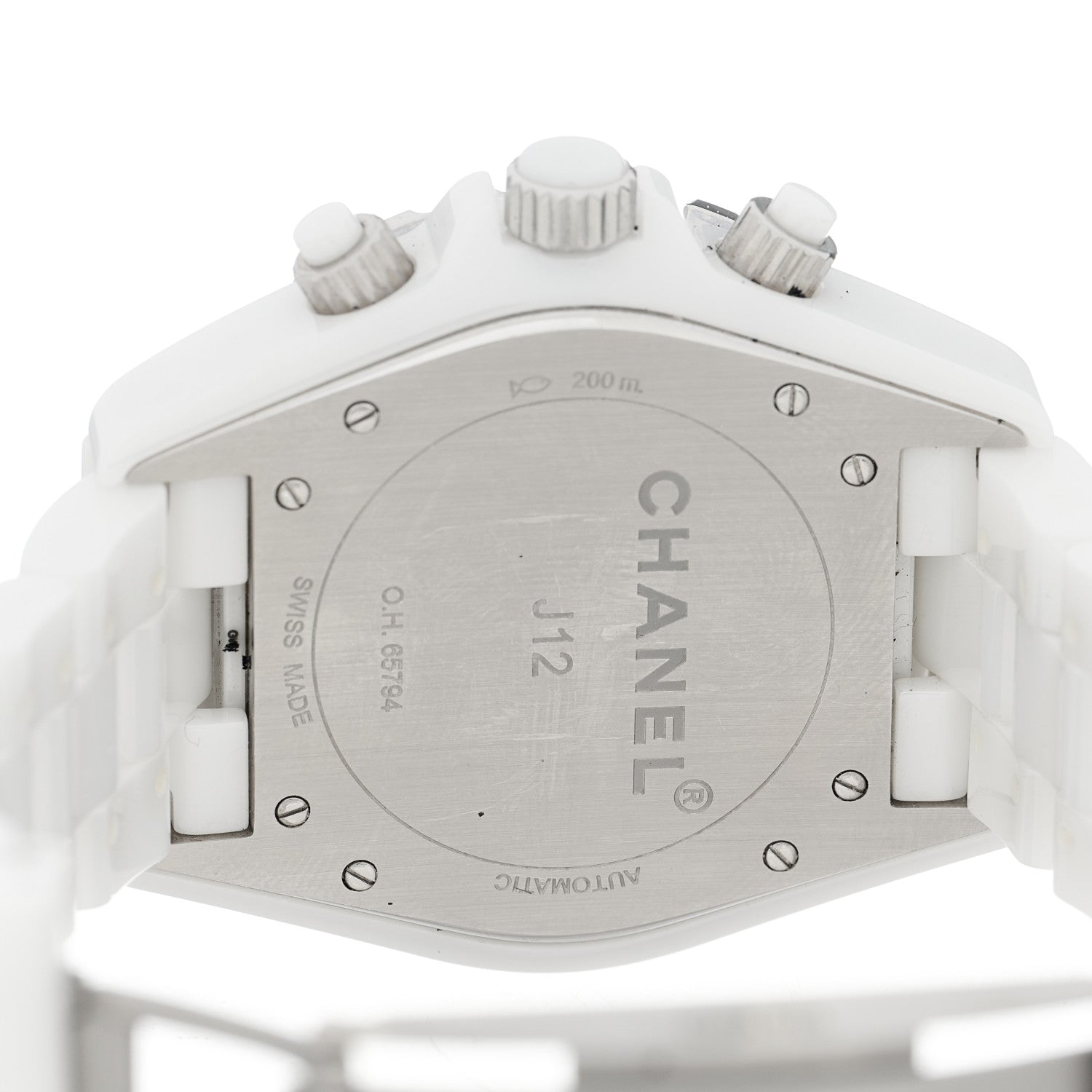 Chanel Stainless Steel Ceramic Diamond 41mm J12 Chronograph Automatic Watch White 4 of 5