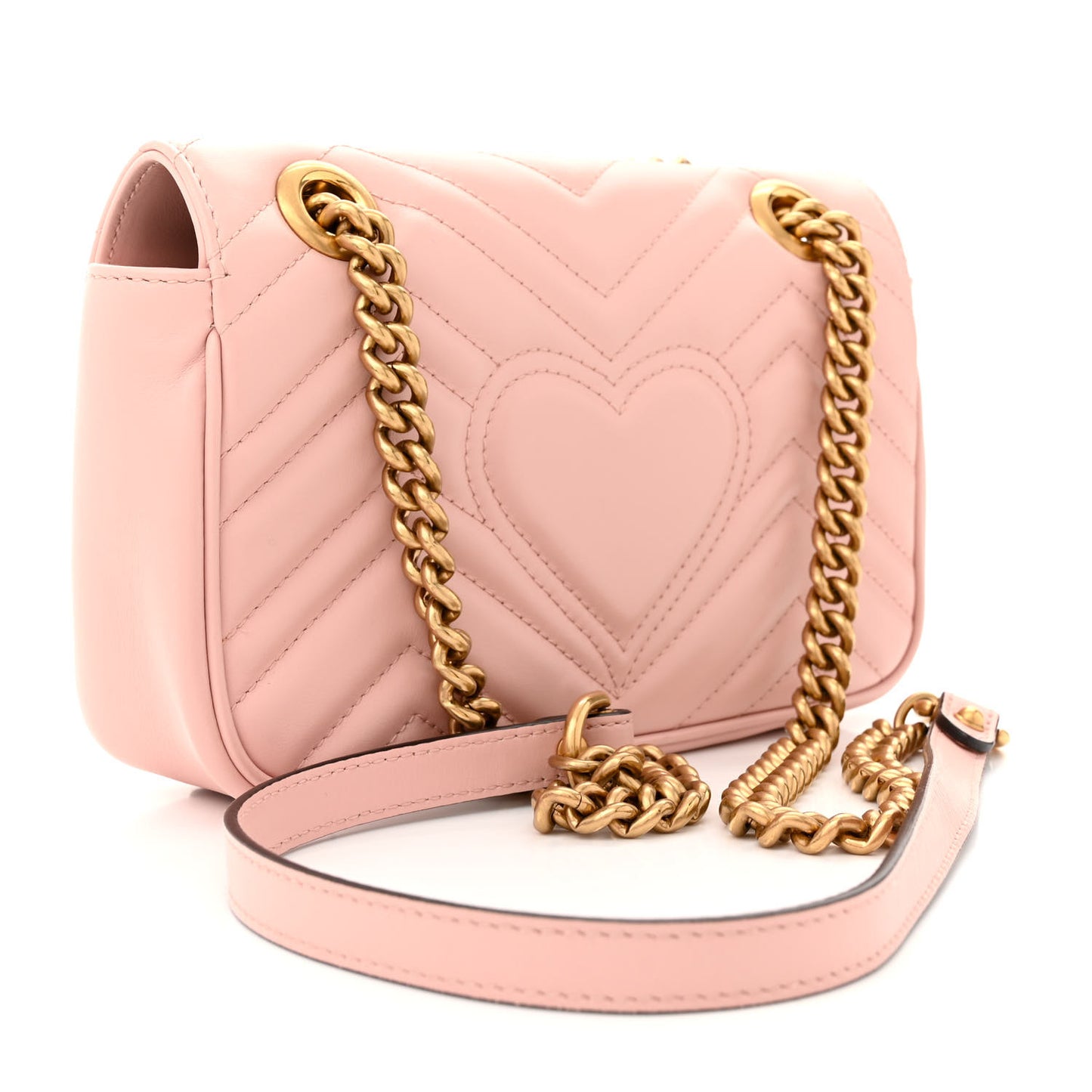 Calfskin Matelasse Mini GG Marmont Shoulder Bag Perfect Pink