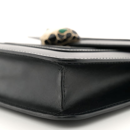 Bulgari Calfskin Small Serpenti Forever Snake Strap Crossbody Bag Black 9 of 10