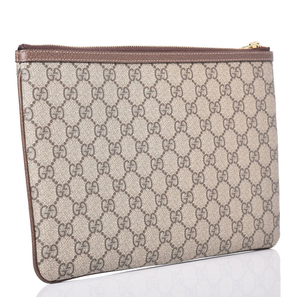 Gucci GG Supreme Monogram Large Ophidia Pouch Clutch Brown 3 of 9