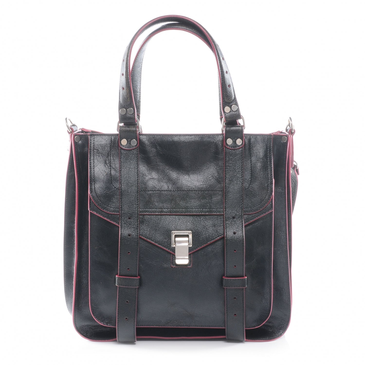 Proenza Schouler Leather PS1 Tote Black and Pink 1 of 7