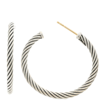 David Yurman Sterling Silver Small Cable Classics Hoop Earrings 1 of 4
