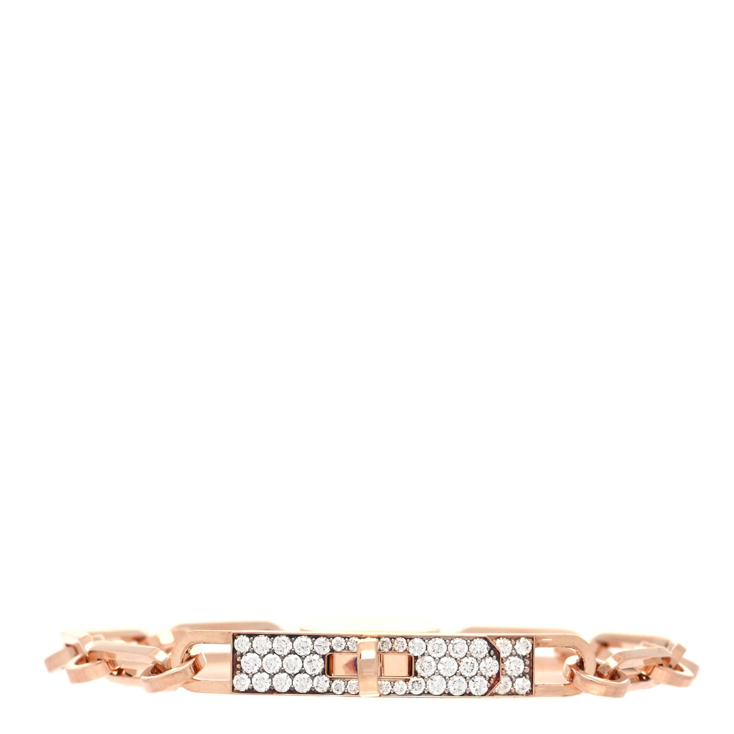 18K Rose Gold Diamond Pave PM Kelly Chaine Bracelet ST