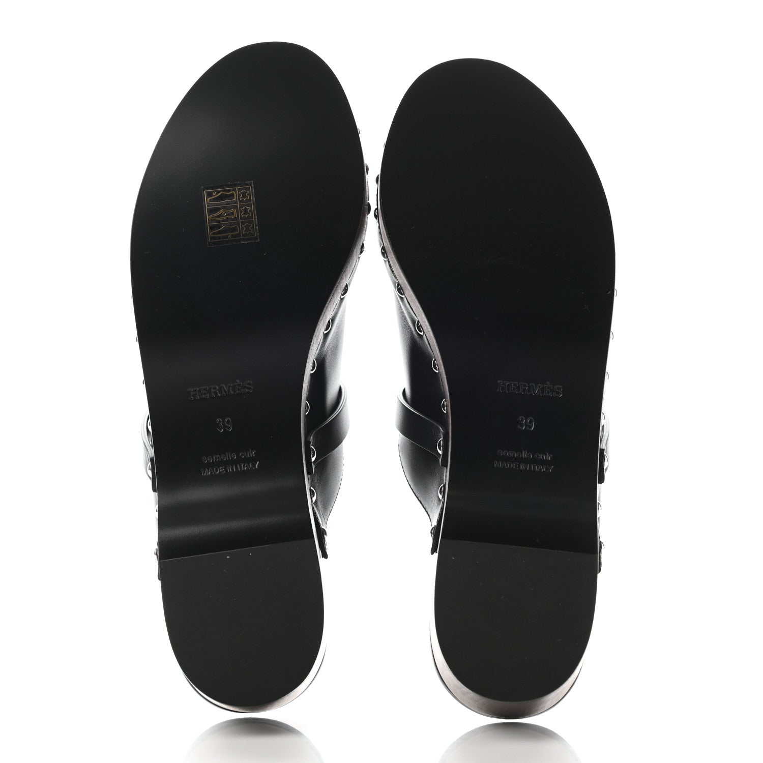 Hermes Calfskin Carlotta Mules 39 Black 5 of 8