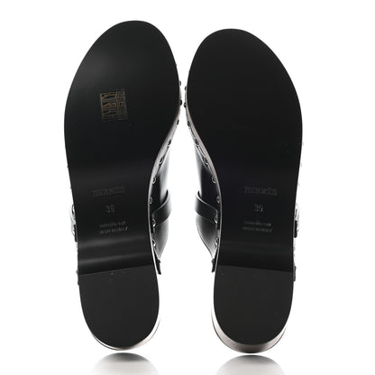 Hermes Calfskin Carlotta Mules 39 Black 5 of 8