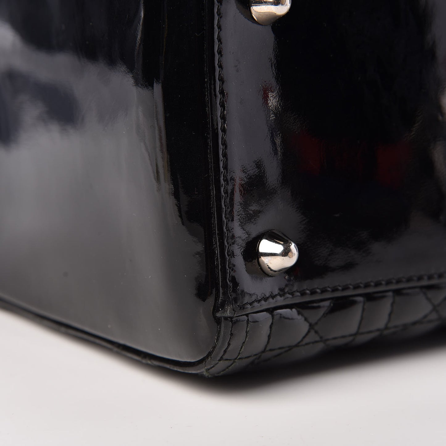 Patent Cannage Large Lady Dior Black