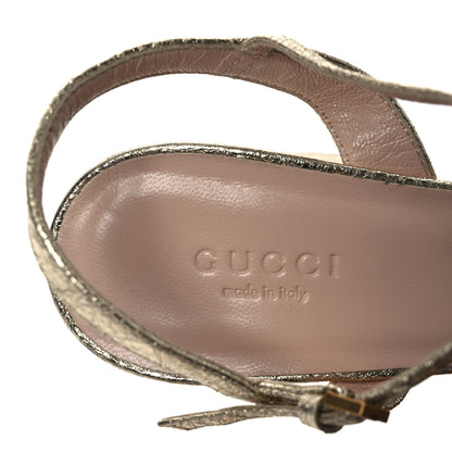 Gucci Galassia GG Marmont Ankle Wrap 75mm Sandals 37 Platino 9 of 11