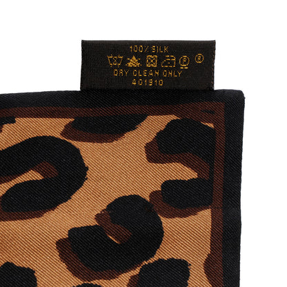 Louis Vuitton Silk Leopard Bandeau Scarf Marron 5 of 5