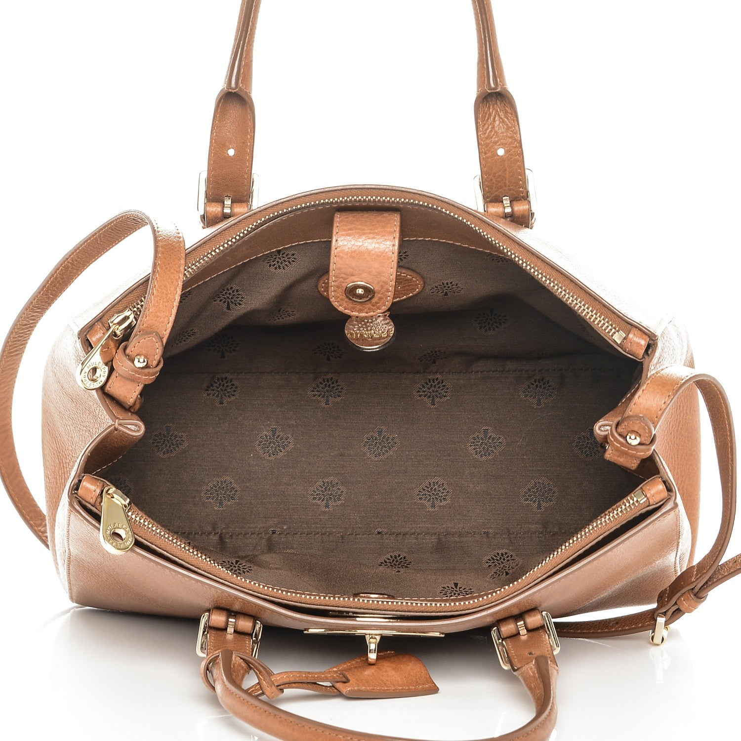 Mulberry Classic Grain Calfskin Small Bayswater Double Zip Tote Oak 5 of 8