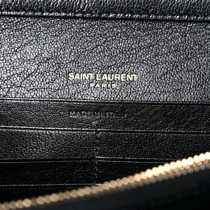 Saint Laurent Lambskin Diamond Quilted Becky Chain Wallet Black 6 of 9