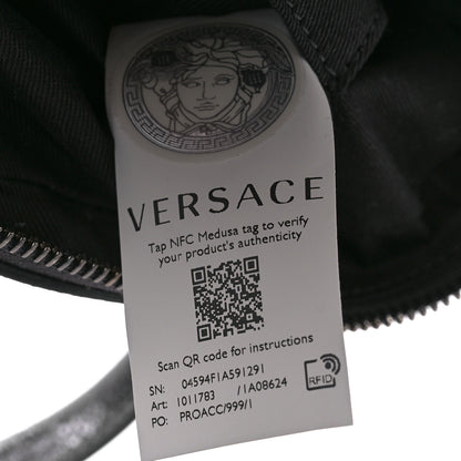 Versace Metallic Calfksin Virtus Small Bowling Bag Grey 7 of 11