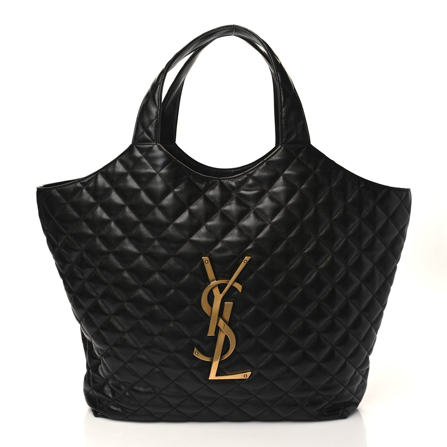 Saint Laurent Lambskin Quilted Maxi Icare Shopping Tote Black 3 of 8