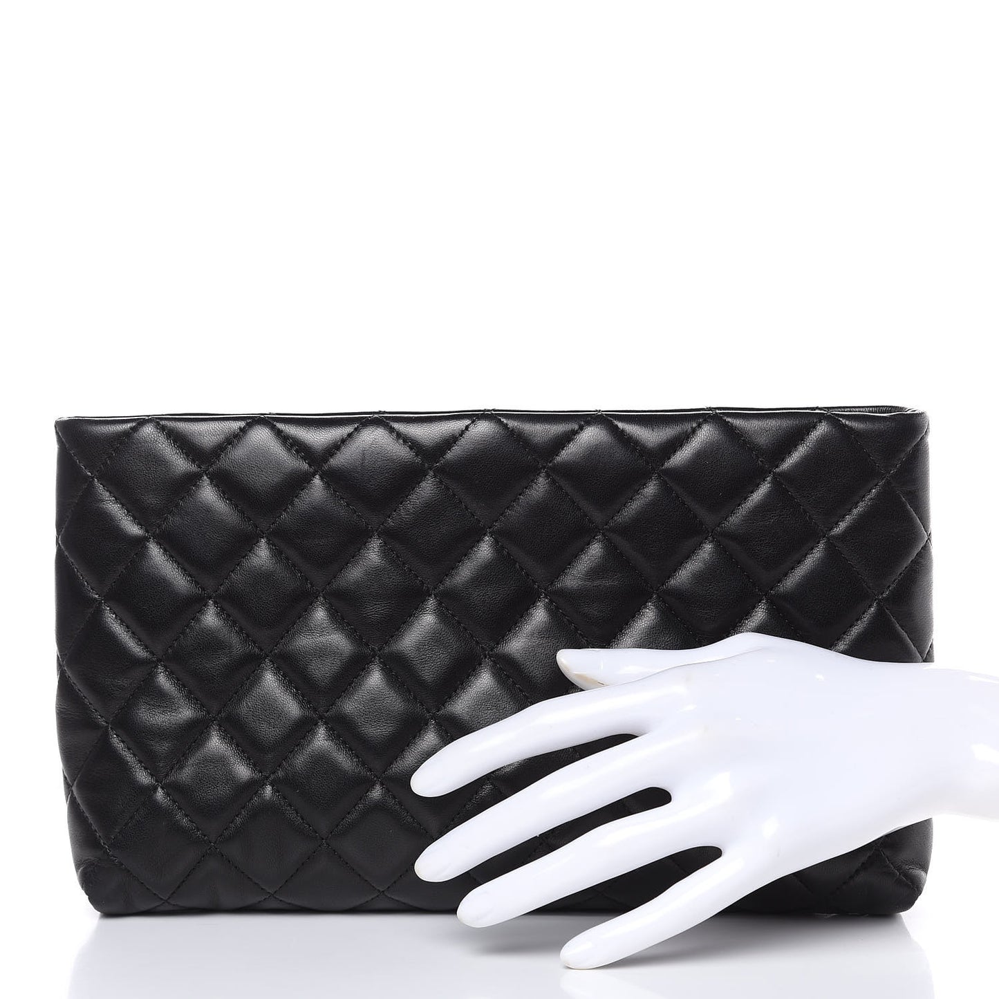 Lambskin Quilted Clutch Black