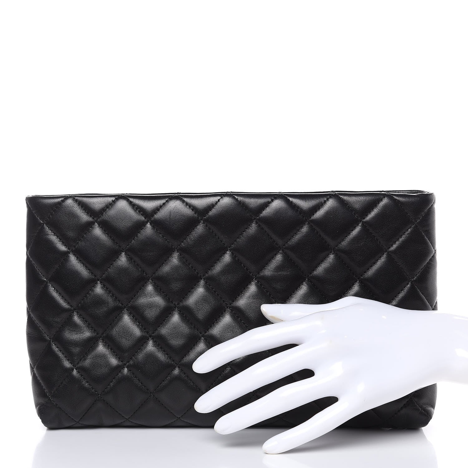 Chanel Lambskin Quilted Clutch Black 2 of 9