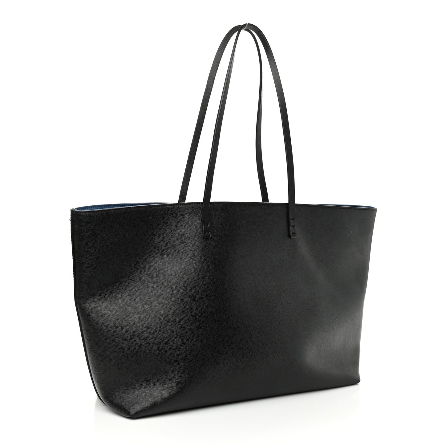 Vitello Elite Cuoio Monster Buggies Medium Roll Tote Black Multicolor Blue Cobalto