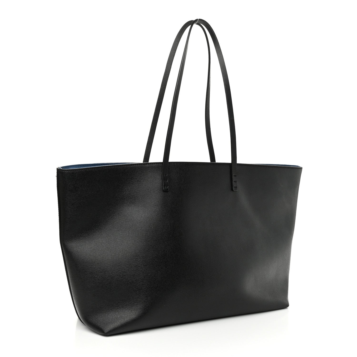 Fendi Vitello Elite Cuoio Monster Buggies Medium Roll Tote Black Multicolor Blue Cobalto 3 of 15