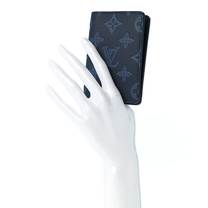 Louis Vuitton Calfskin Monogram Shadow Pocket Organizer Blue 2 of 8