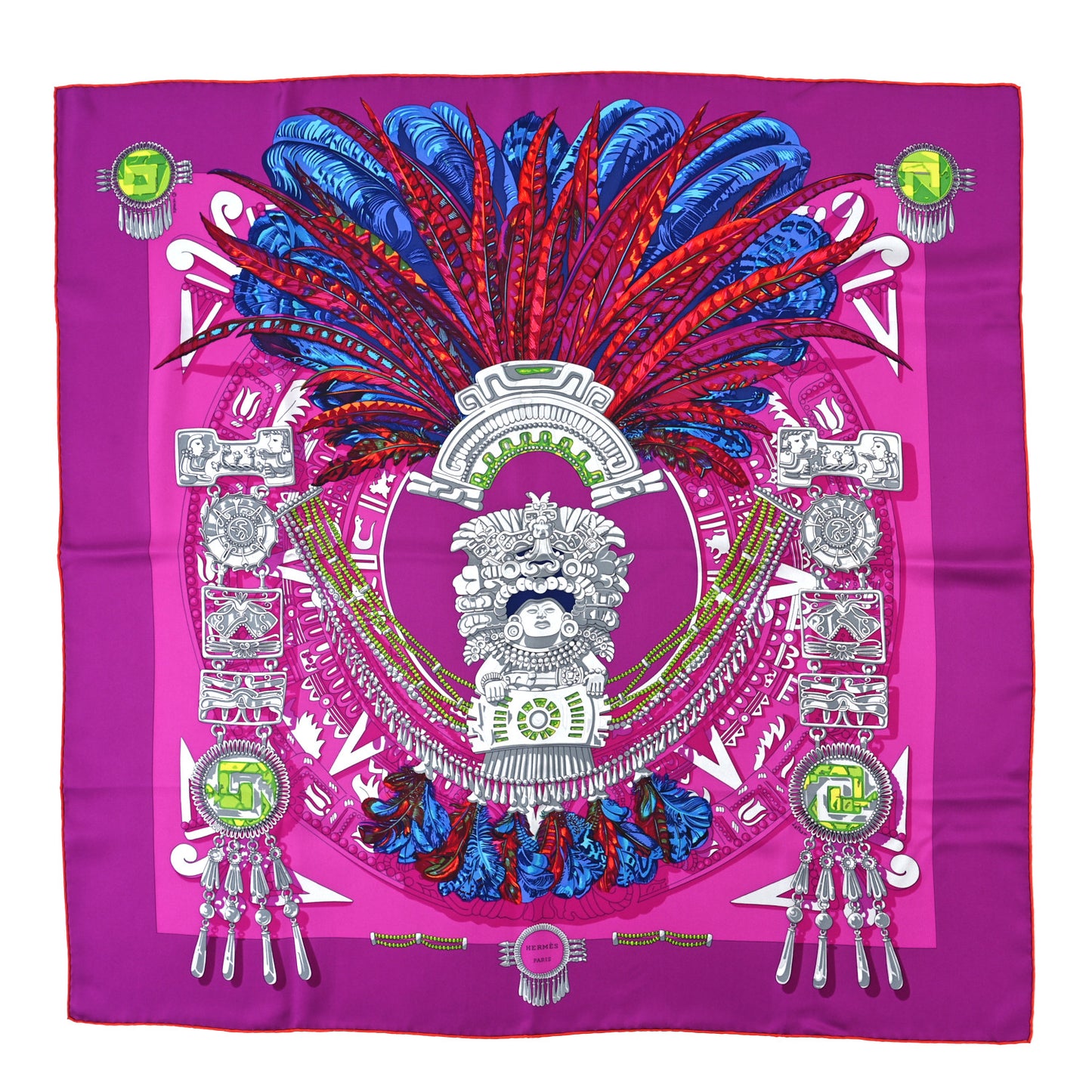 Silk Mexique Scarf 90 Fuchsia