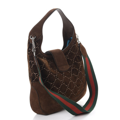 Gucci Velvet GG Monogram Web Medium Dionysus Hobo Brown 3 of 10