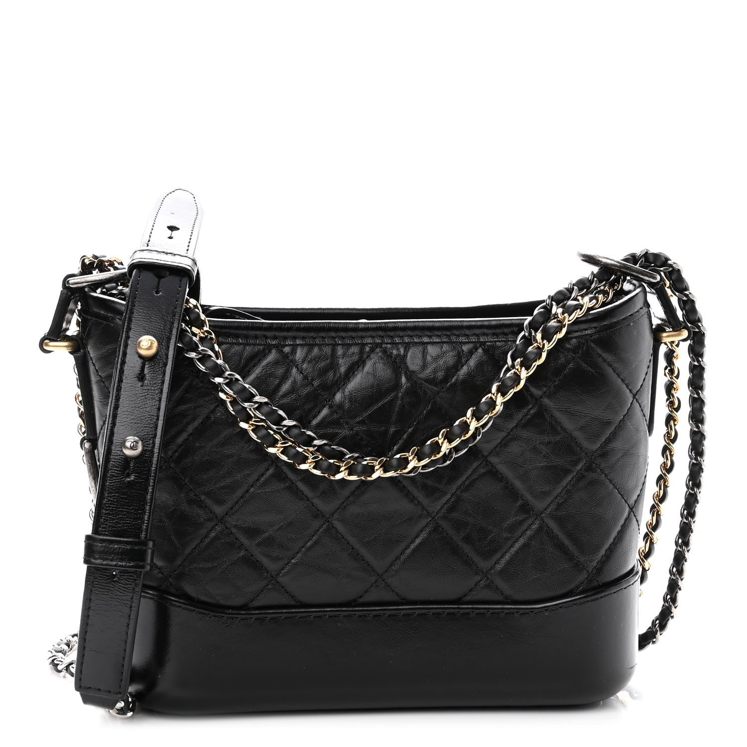 Chanel Aged Calfskin Quilted Small Gabrielle Hobo Black 1 of 10