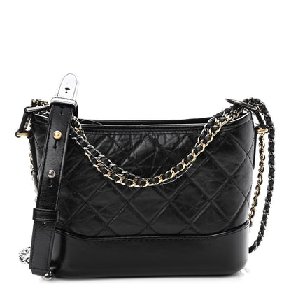 Chanel Aged Calfskin Quilted Small Gabrielle Hobo Black 1 of 10