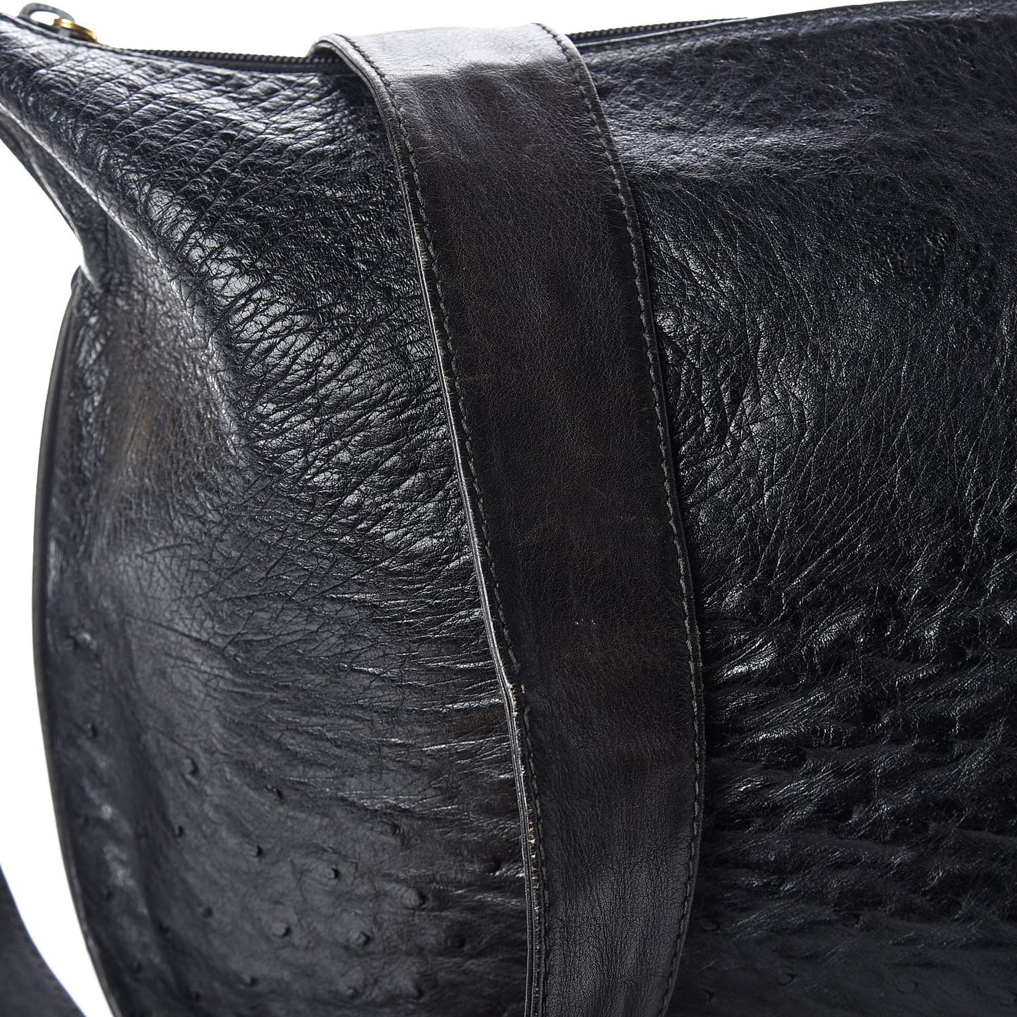 Ostrich Shoulder Bag Black