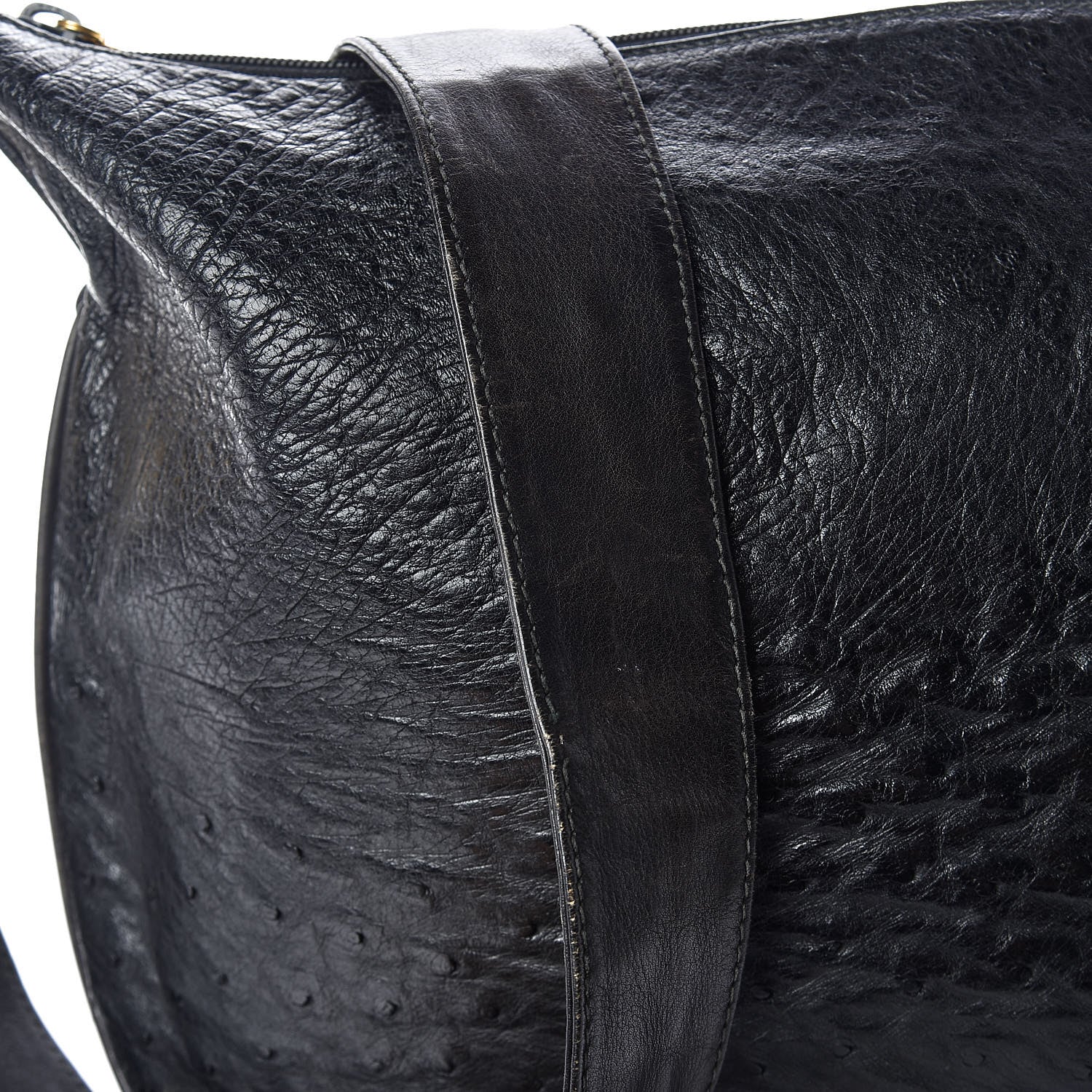 Gucci Ostrich Shoulder Bag Black 10 of 12