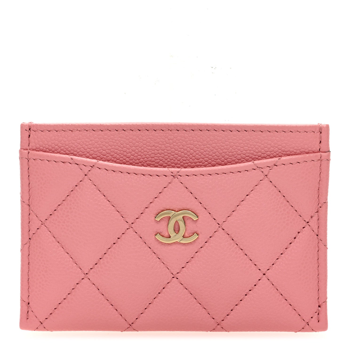 Chanel Caviar Quilted Card Holder Pink 1 of 7