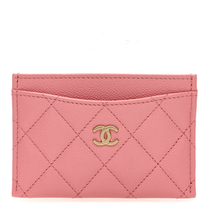 Chanel Caviar Quilted Card Holder Pink 1 of 7