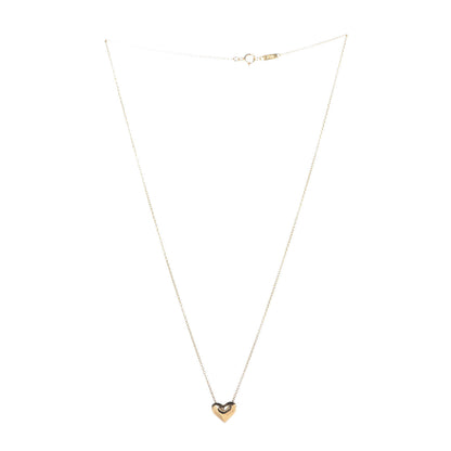 Tiffany 18K Yellow Gold Small Puff Heart Pendant Necklace 3 of 7