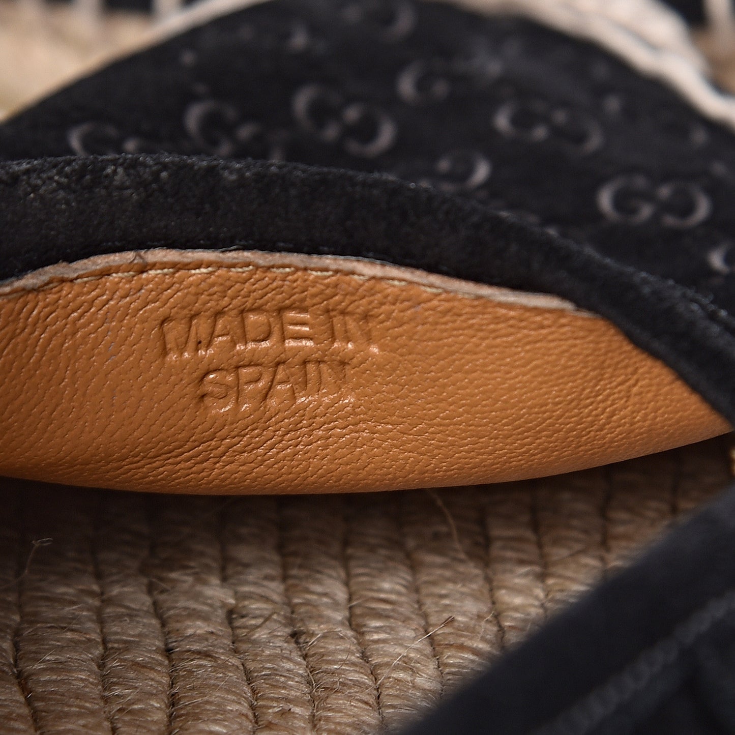 Suede Microguccissima Espadrilles 38.5 Black