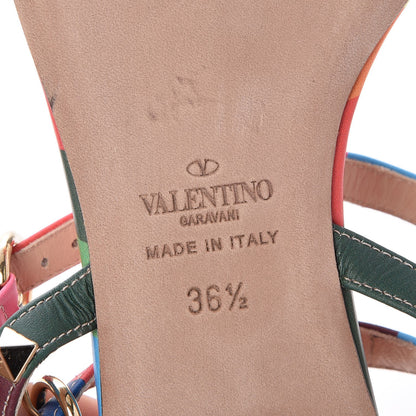 Valentino Garavani Calfskin 1973 Rockstud Ankle Wrap Flat Thong Sandals 36.5 Multicolor 7 of 7