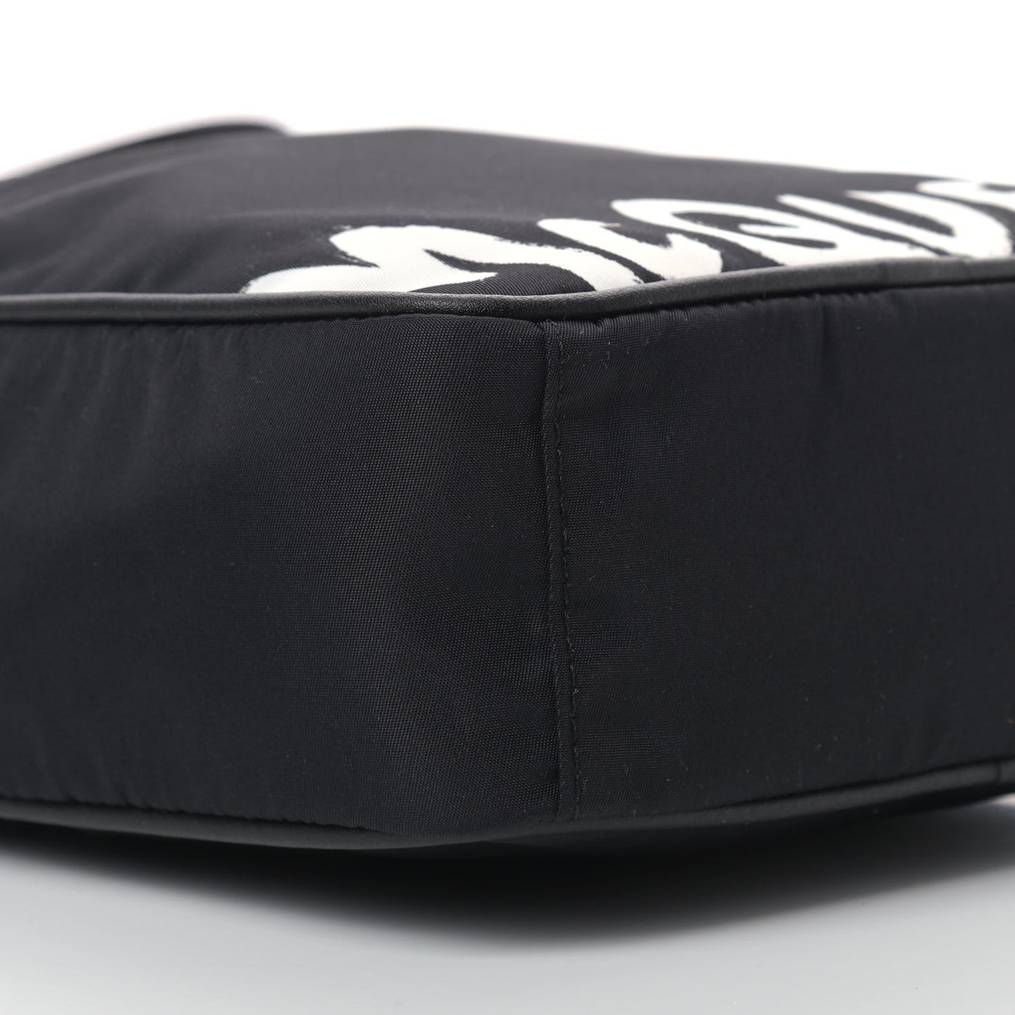 Nylon Painted Logo Messenger Bag Black