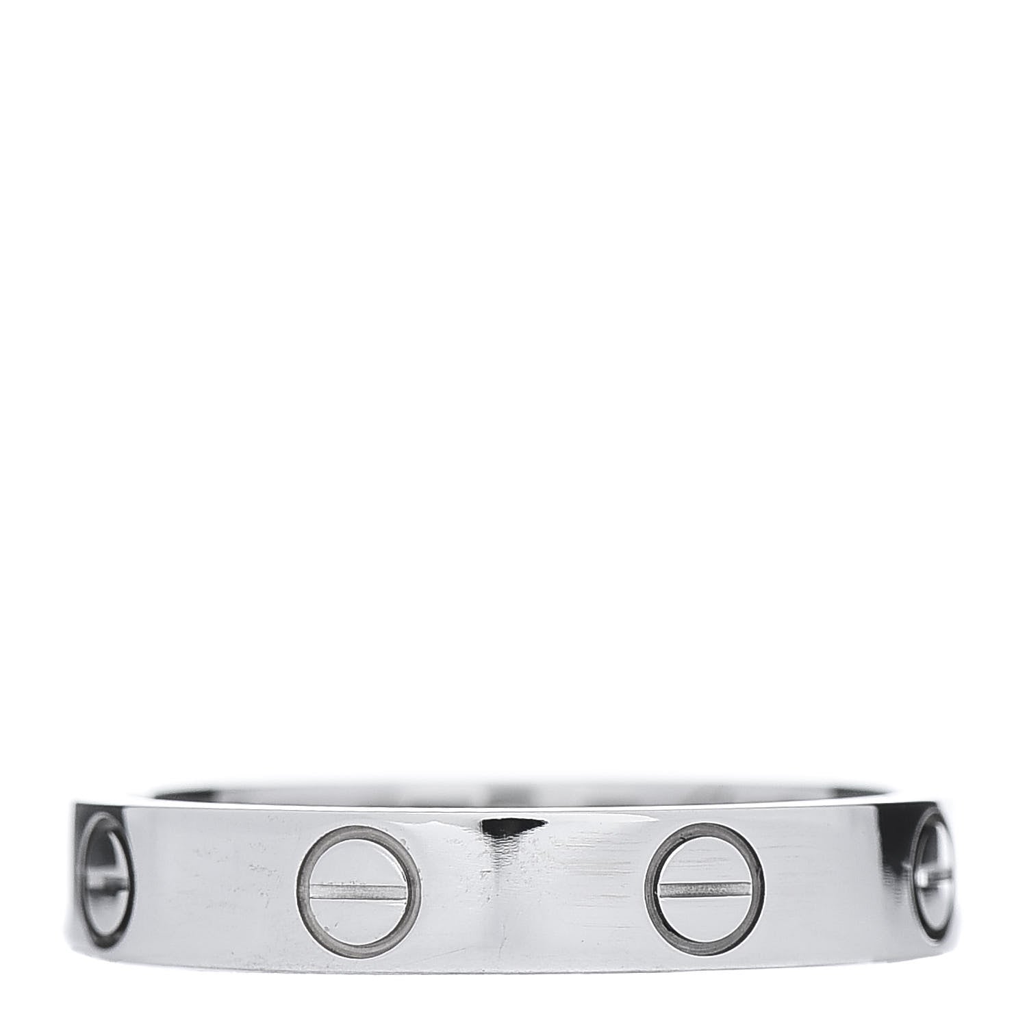 Cartier 18K White Gold 3.5mm LOVE Wedding Band Ring 55 7.25 3 of 4