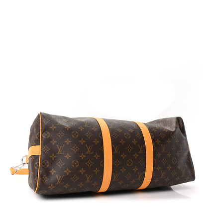 Louis Vuitton Monogram Macassar Keepall Bandouliere 50 Safran Yellow 4 of 9