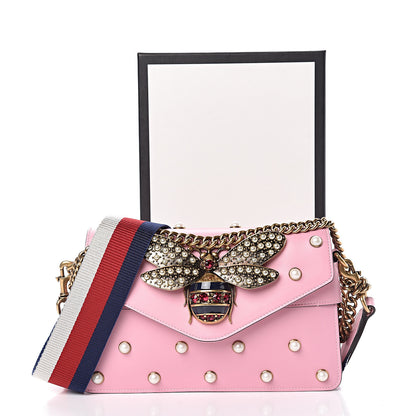 Gucci Nappa Pearl Studded Mini Queen Margaret Broadway Shoulder Bag Sugar Pink 11 of 11